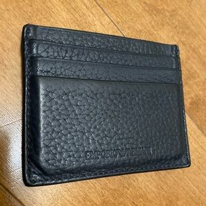 Emporio Armani Leather Card Holder - Dark Gray